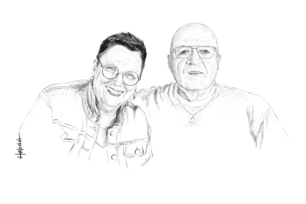 Illustration de Micheline Gravel et Jacques Bouchard, Fondateurs du groupe Ateliers Jacob.